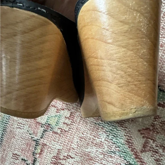 No 6 Black Leather New School Clogs Size 38 - Picture 7 of 10